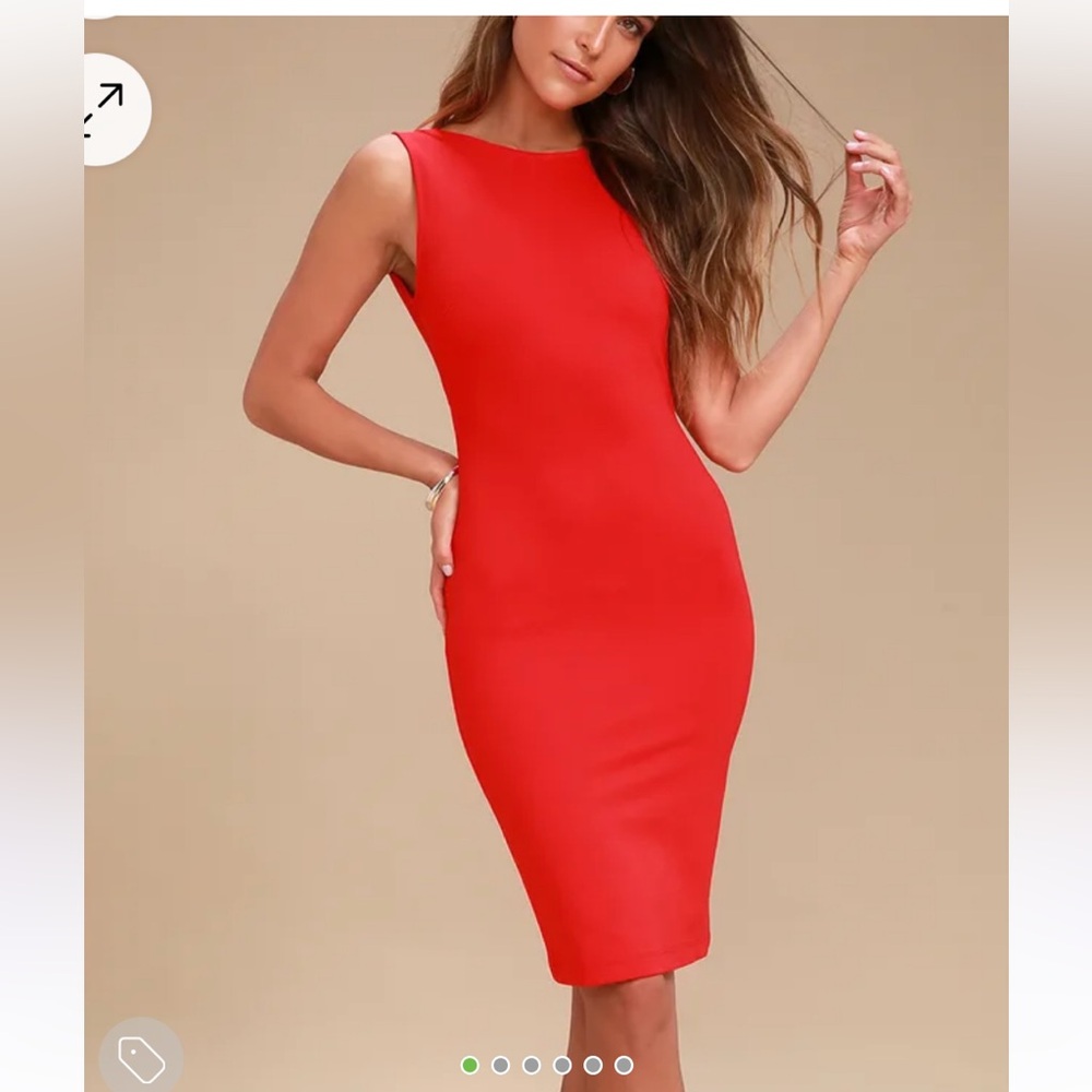 Lulu’s like a lady red backless midi dress